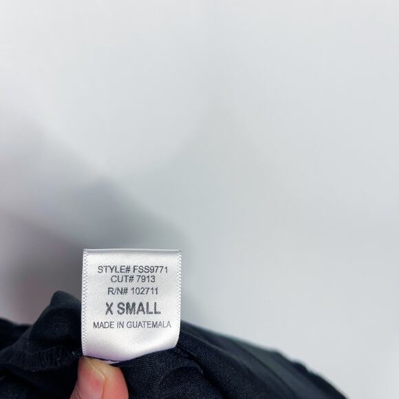 Gibson Look XSmall XS Black Satin Look Cinch Bottom Joggers Tie Waist Pockets - Picture 11 of 11